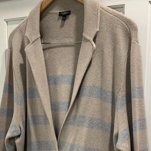 Talbots Sweater Jacket in Oatmeal & Grey  NWOT 3XP